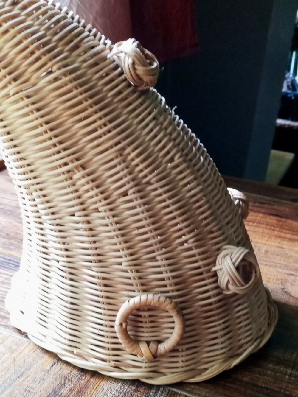 🎉Vintage Rustic Wicker Cornucopia Basket Fall Thanksgiving Decor Shabby Chic🍂 - Picture 8 of 16